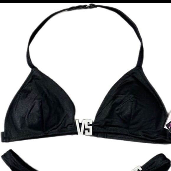 Victorias Secret Swim VS Shine Rhinestones V-Hardware Bikini Top Only - Picture 3 of 3